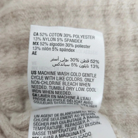 Jeannie Mai x INC Shirt Oatmeal Long Sleeve Cropped Waffle Knit Top - Picture 7 of 8